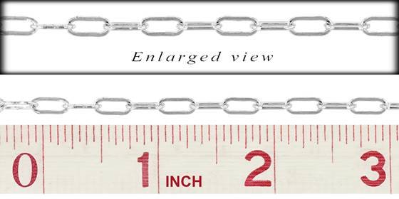 ss 2.5mm chain width flat elongated chain