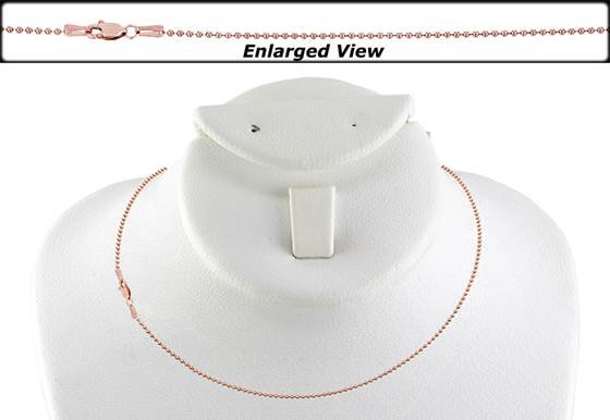 14K Ready to Wear 1.2mm Bead Chain Necklace With Lobster Clasp