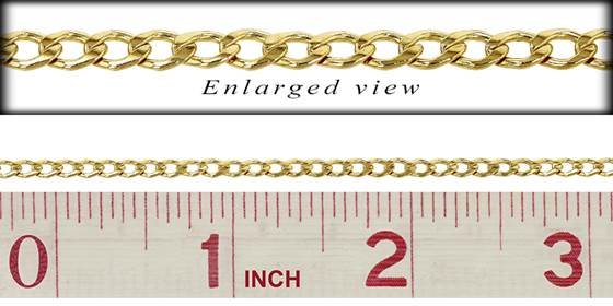 gf 2.7mm chain width faceted curb link cable chain