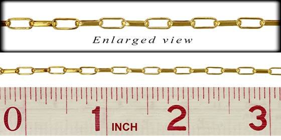 gf 2.5mm chain width elongated belcher rolo chain
