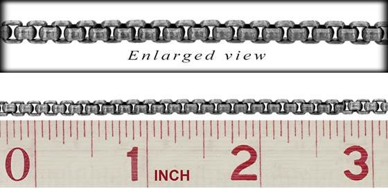 ss 3.7mm chain width oxidized round venetian chain