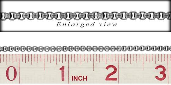 ss 2.6mm chain width oxidized round venetian chain