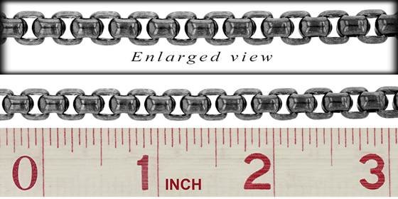 ss 5.3mm chain width oxidized round venetian chain