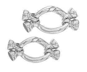 Rhodium Silver Twisted Oval Trigger Clasp