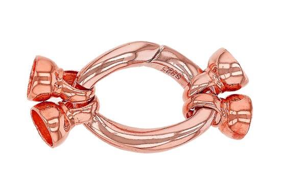 rose gold vermeil 24x18mm twisted oval trigger clasp