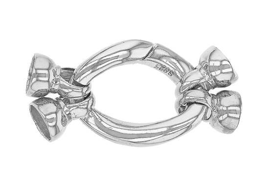 rhodium sterling silver 24x18mm twisted oval trigger clasp