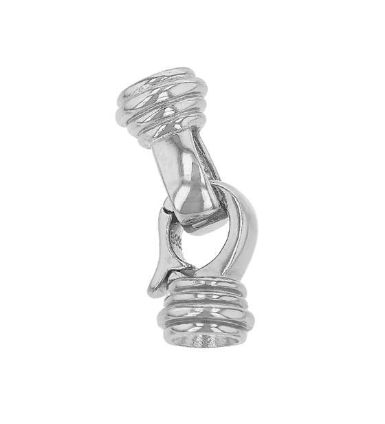 rhodium sterling silver 21mm corrugated end hook clasp