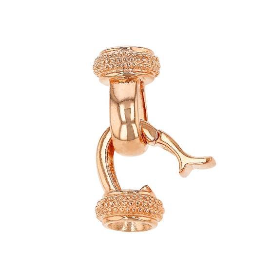 rose gold vermeil 21mm beaded end hook clasp