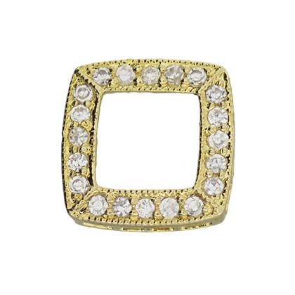 vermeil 12mm cubic zirconia square connector