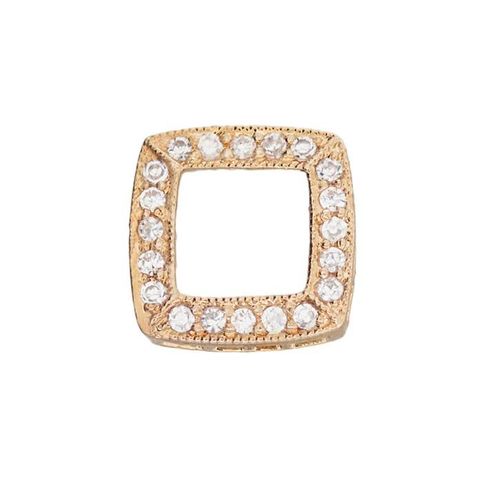 12mm cubic zirconia square connector