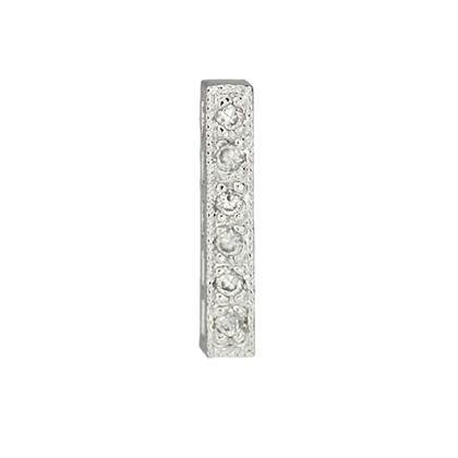 rhodium sterling silver 12x2mm rhodium plated cubic zirconia five row divider