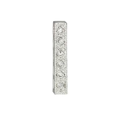 12x2mm rhodium plated cubic zirconia five row divider