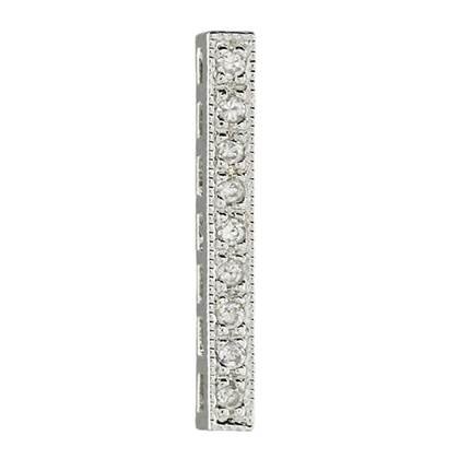 rhodium sterling silver 17x2mm rhodium plated cubic zirconia seven row divider