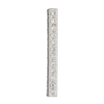 20x2mm rhodium plated cubic zirconia nine row divider
