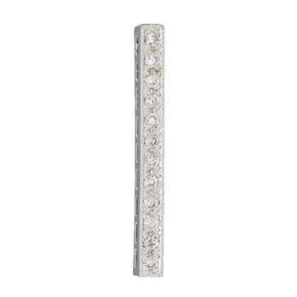 rhodium sterling silver 20x2mm rhodium plated cubic zirconia nine row divider