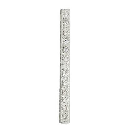 rhodium sterling silver 25x2mm rhodium plated cubic zirconia eleven row divider