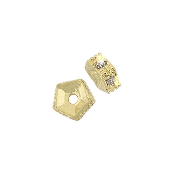 vermeil 4mm cubic zirconia star bead