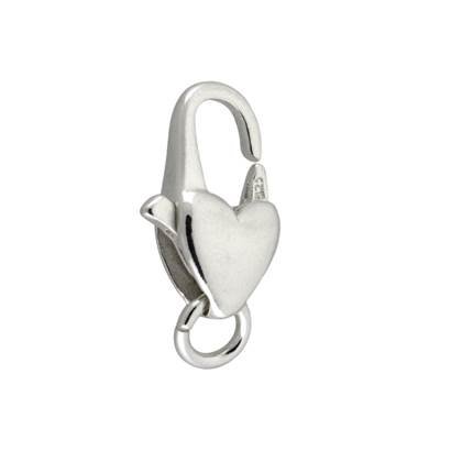 sterling silver 14x7mm heart trigger clasp