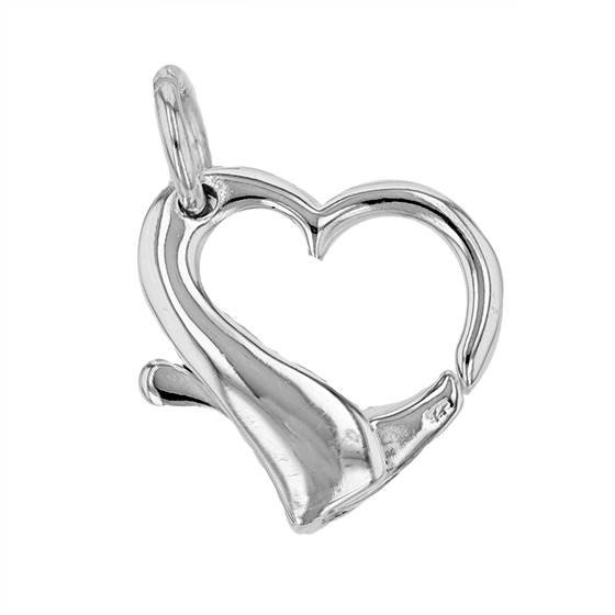 sterling silver 20mm heart trigger clasp