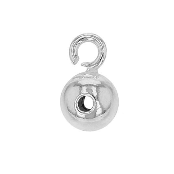 sterling silver 4mm drill through ball pendant