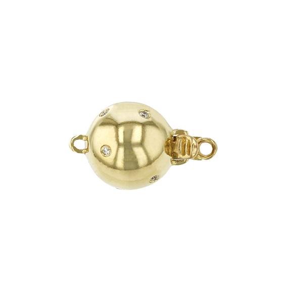 14ky 10mm diamond accent ball clasp