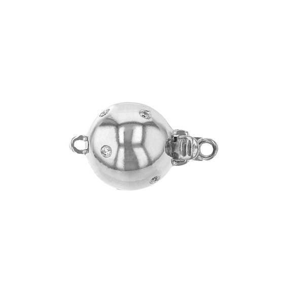 14kw 10mm diamond accent ball clasp