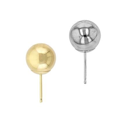 14K Gold Ball Stud Heavy Weight Earring