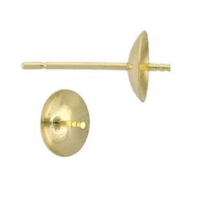 14ky 3.5mm cup light weight pearl earring stud