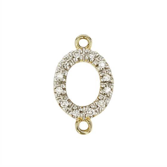 14ky 7x10mm 12dia.05ct diamond oval diamond connector