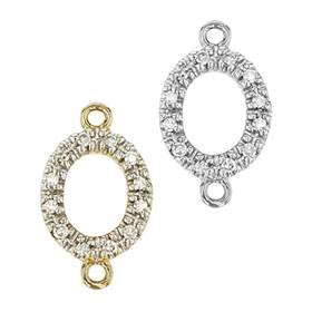 14K Diamond Oval Connector