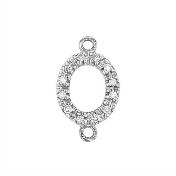14kw 7x10mm 12dia.05ct diamond oval diamond connector