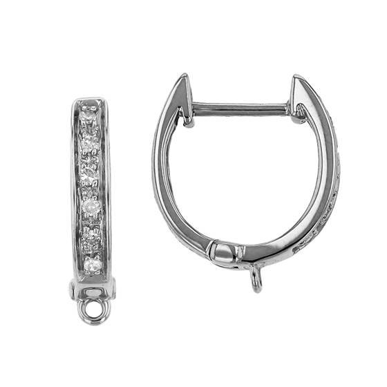 14kw 72 points total carat weight 6pts/12pcs diamond huggie earring