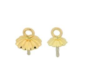 14k 6MM FLUTED PEARL DROP