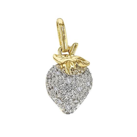 14ky 12mm diamond strawberry charm