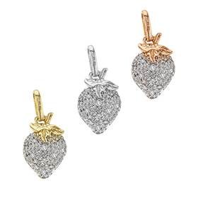 14K Diamond Strawberry Charm