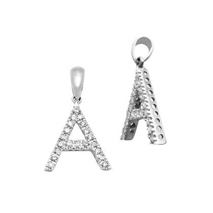 14K Diamond Large Initial Charm