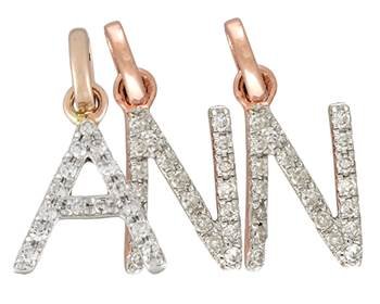 14K Diamond Alphabet Charms