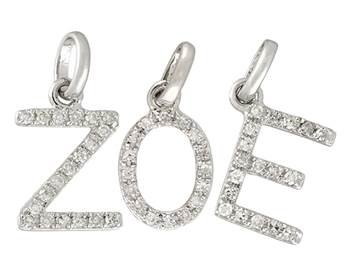 14K Diamond Alphabet Charms