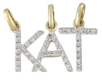 14K Diamond Alphabet Charms