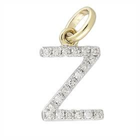 14ky letter z diamond charm 6pts 8mm