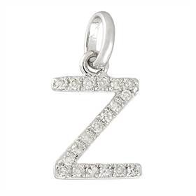 14kw letter z diamond charm 6pts 8mm