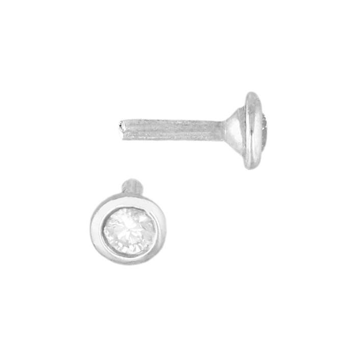 14kw 2.2mm 1dia.02ct diamond bezel with peg for setting in pearls and stones