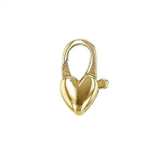 gold vermeil 14x7mm heart trigger clasp