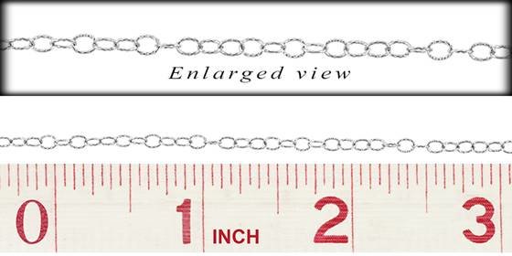 ss-rh 2.4mm chain width knurl oval cable chain