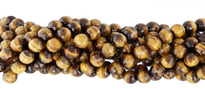 12mm round faceted quality (ab) tiger eye bead