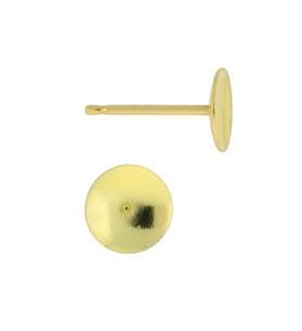 14ky 6mm pad pearl stud earring with no peg