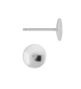 sterling silver 5mm pad pearl stud earring with no peg