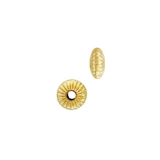 gold filled 3.5mm corrugated saucer bead