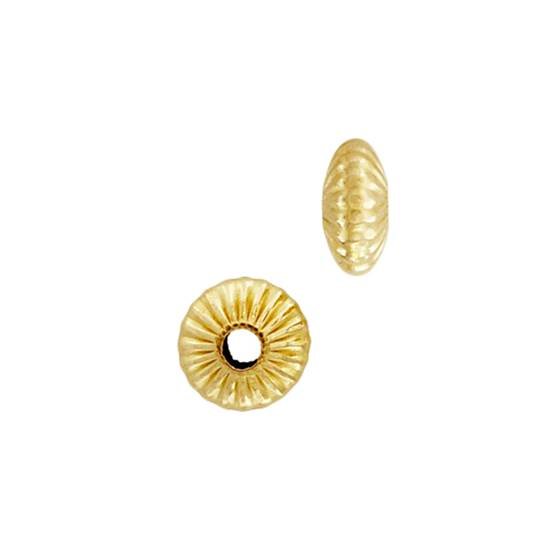 gold filled 5.0mm corrugated saucer bead