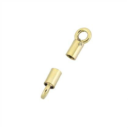 gold plated 1.25mm hole leather cord end